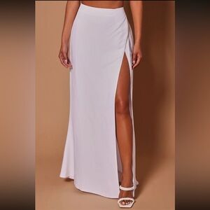 Marissa Linen Maxi Skirt - White